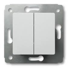 CARIVA Выключатель двухклавишный в рамку белый 773658