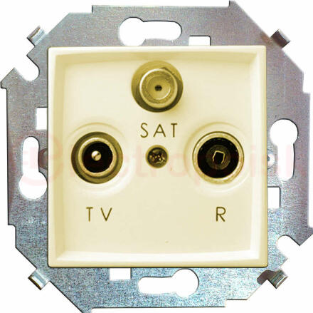 Simon15 Розетка R-TV-SAT одиночная винтовой зажим белый