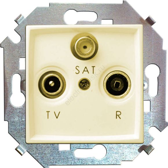 Simon15 Розетка R-TV-SAT одиночная винтовой зажим белый 1591466-030