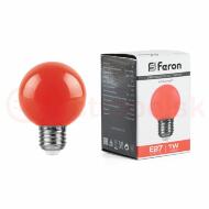 Лампа светодиодная LED 1вт Е27 красный (шар) Лампа светодиодная LED 1вт Е27 красный (шар)