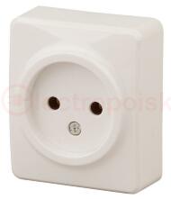 Розетка 2P, 16A-250В, ОУ, Эра Эксперт, сл.кость, 11-2201-02 Розетка 2P, 16A-250В, ОУ, Эра Эксперт, сл.кость, 11-2201-02