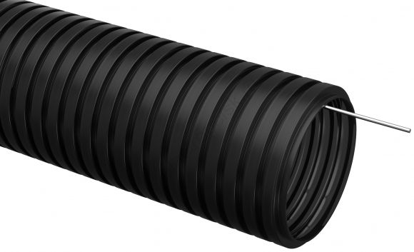 Труба гофрированная ПНД d16 с зондом (10м) черная