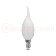 Лампа светодиодная филаментная LED 9 Вт 610 лм 4100К AC185-265В E14 свеча нейтральный матовая колба Black Filament Gauss Лампа светодиодная филаментная LED 9 Вт 610 лм 4100К AC185-265В E14 свеча нейтральный матовая колба Black Filament Gauss