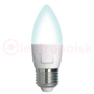 LED-C37 7W/4000K/E27/FR/DIM PLP01WH Лампа светодиодная, диммируемая. Форма «свеча», матовая. Серия Яркая. Белый свет (4000K). Картон. ТМ Uniel. LED-C37 7W/4000K/E27/FR/DIM PLP01WH Лампа светодиодная, диммируемая. Форма «свеча», матовая. Серия Яркая. Белый свет (4000K). Картон. ТМ Uniel.