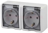 Розетка 2х2P+E IP54, 16A-250В, ОУ, Эра Эксперт, белый, 11-2403-01 Розетка 2х2P+E IP54, 16A-250В, ОУ, Эра Эксперт, белый, 11-2403-01