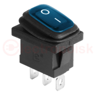 Выключатель клавишный 250V 6А (3с) ON-OFF синий  с подсветкой  Mini ВЛАГОЗАЩИТА REXANT Выключатель клавишный 250V 6А (3с) ON-OFF синий  с подсветкой  Mini ВЛАГОЗАЩИТА REXANT
