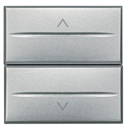 Axolute Кнопка двойная с блокировкой 1Р (NO) + 1Р (NO) 10А 250В~ 2 модуля алюминий