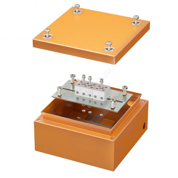 Коробка стальная FS с гладкими стенками и клеммниками  IP66 150х150х80мм 5р  450V 10A  6мм.кв. (FSB30506)