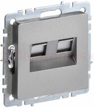 BRITE Розетка двойная RJ11+RJ45 кат.5E РК/Т12-БрС сталь BRITE Розетка двойная RJ11+RJ45 кат.5E РК/Т12-БрС сталь