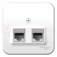 Розетка BLANCA наружная двойная компьютерная RJ45+телефонная RJ11, кат.5e, с изолирующей пластиной, белый Розетка BLANCA наружная двойная компьютерная RJ45+телефонная RJ11, кат.5e, с изолирующей пластиной, белый