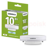 Лампа светодиодная T80 таблетка 10Вт 230В 6500К GX53 GENERICA Лампа светодиодная T80 таблетка 10Вт 230В 6500К GX53 GENERICA