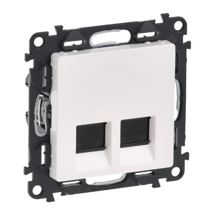 Valena LIFE Розетка информационная двойная RJ45 категория 5е UTP с лицевой панелью белая