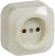GLORY Розетка одноместная наружная без заземления кремовая