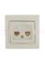 Розетка телефон/компьютер RJ45+RJ11 бежевая с вставкой