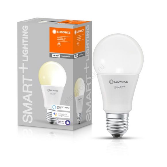 Лампа светодиодная диммируемая LEDVANCE SMART+ груша, 9Вт (замена 60 Вт), RGBW (4058075485419)
