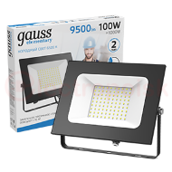 Прожектор светодиодный ДО-100 Вт 9500 Лм 6500К IP65 175-265 В черный LED Elementary Gauss Прожектор светодиодный ДО-100 Вт 9500 Лм 6500К IP65 175-265 В черный LED Elementary Gauss
