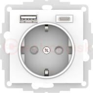 РОЗЕТКА 16А с 2 USB A+C, мех, БЕЛЫЙ РОЗЕТКА 16А с 2 USB A+C, мех, БЕЛЫЙ