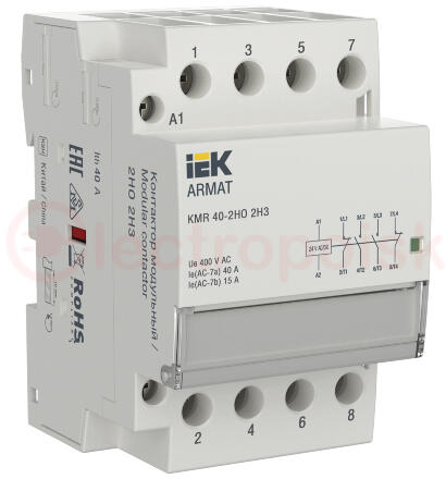 ARMAT Контактор модульный KMR 40А 24В AC/DC 2НО 2НЗ IEK