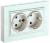 BRITE Розетка двойная с заземлением с защитными шторками 16А в сборе РСш12-3-БрЖ жемчуг