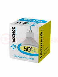 Лампа светодиодная LED 6.5Вт JCDR 220В GU5.3 D50х45 3000 теплый 460лм Космос Лампа светодиодная LED 6.5Вт JCDR 220В GU5.3 D50х45 3000 теплый 460лм Космос