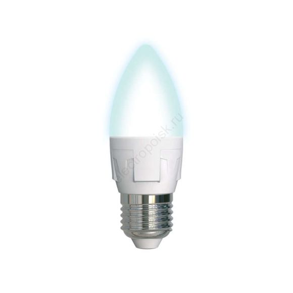 Лампа светодиодная LED 7вт 175-250В свеча матовая 600Лм Е27 4000К Uniel ЯРКАЯ (UL-00002412)