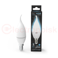 Лампа светодиодная LED 6.5 Вт 550 Лм 4100К белая Е14 Свеча на ветру Black Gauss Лампа светодиодная LED 6.5 Вт 550 Лм 4100К белая Е14 Свеча на ветру Black Gauss