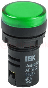 Лампа AD22DS LED матрица 22мм зеленая 24В AC/DC Лампа AD22DS LED матрица 22мм зеленая 24В AC/DC