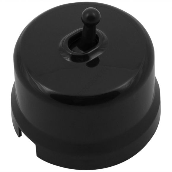 Кнопка (однотумблерная), пластик, цвет Черный B1-230-23-PB