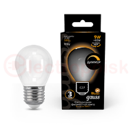 Лампа светодиодная LED 9 Вт 590 Лм 3000К теплая Е27 Шар диммируемая milky Filament Gauss Лампа светодиодная LED 9 Вт 590 Лм 3000К теплая Е27 Шар диммируемая milky Filament Gauss