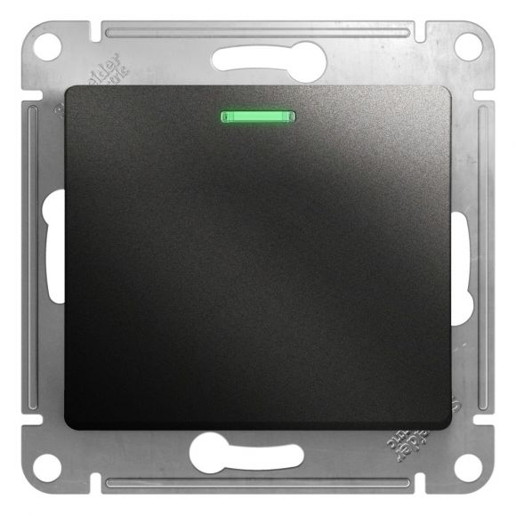 Выключатель одноклавишный, с подсветкой, схема 1А, в рамку, антрацит GSL000713