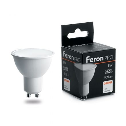 Лампа светодиодная LED 6вт 230в GU10 дневной Feron.PRO
