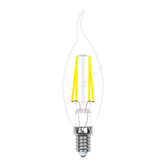 Лампа светодиодная с трехступенчатым диммером 100-50-10 LED 5вт 175-250В свечана ветру 420Лм Е14 3000К Uniel Multibrigh филамент (UL-00002368)
