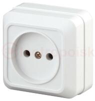 Розетка 2P, 16А-250В, ОУ, б.м.п., Quadro, белый, 2Э-201-01 Розетка 2P, 16А-250В, ОУ, б.м.п., Quadro, белый, 2Э-201-01