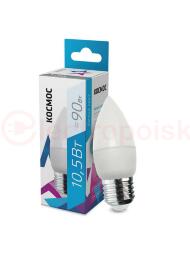 Лампа светодиодная LED 10.5Вт CN 220В Е27 D37х99 4500К белый 840лм Космос Лампа светодиодная LED 10.5Вт CN 220В Е27 D37х99 4500К белый 840лм Космос