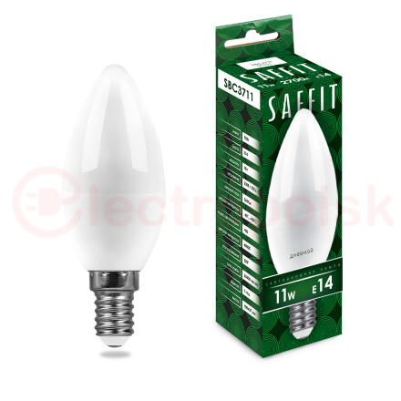 Лампа светодиодная LED 11вт Е14 теплый матовая свеча