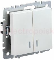 BRITE Выключатель двухклавишный с индикацией 10А ВС10-2-1-БрЖ жемчуг BRITE Выключатель двухклавишный с индикацией 10А ВС10-2-1-БрЖ жемчуг