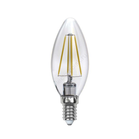 Лампа светодиодная LED 5вт 200-250В свеча диммируемая 450Лм Е14 4000К Uniel Air филамент (UL-00002862)