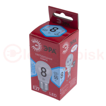 Лампа светодиодная LED P45-8W-840-E27 R ЭРА